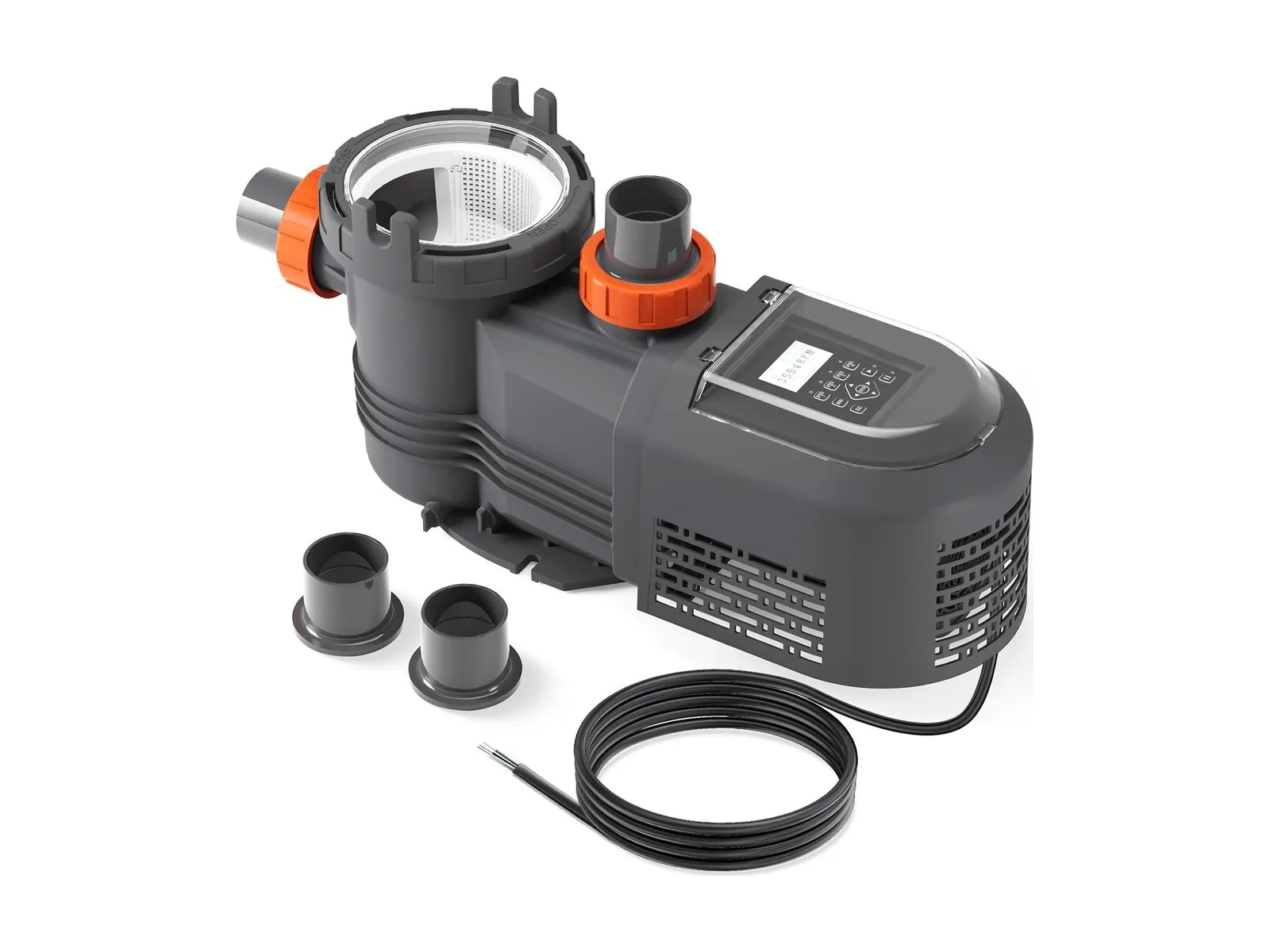 Aquasalis VP variable-speed pool pump with pre-filter, rain cover and pipe adaptors